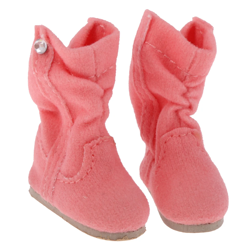 1/6 a Pair Delicately Handcrafted Doll Boots Shoes In Winter for Blythe Dolls Dressing Up Clothing Accessory 