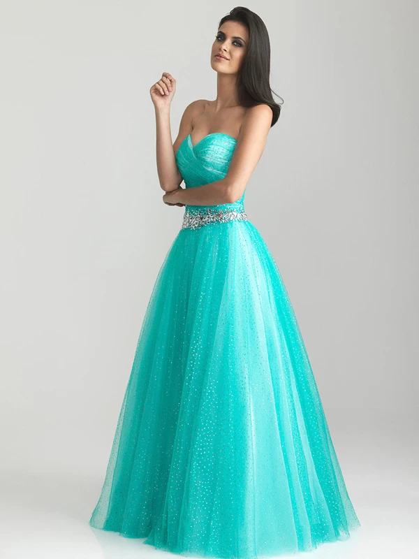 Ball Gown Sweetheart Sleeveless Summer Tulle 2015 Prom Dresses With