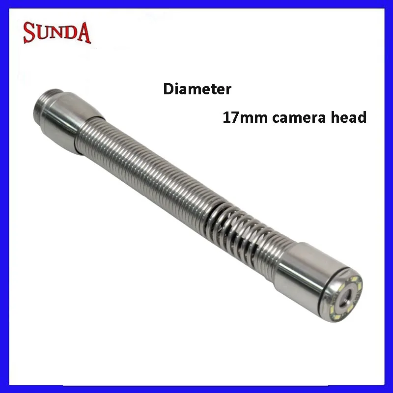 

WOPSON 17mm Pipe Drain Sewer Pipeline inspection camera head 6pcs LED lights 65 degree view angle Long Spring Head Removable