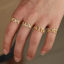 Настраиваемое женское кольцо на палец золотого цвета Размер 6 7 8 pave cz модные обручальные кольца meanning