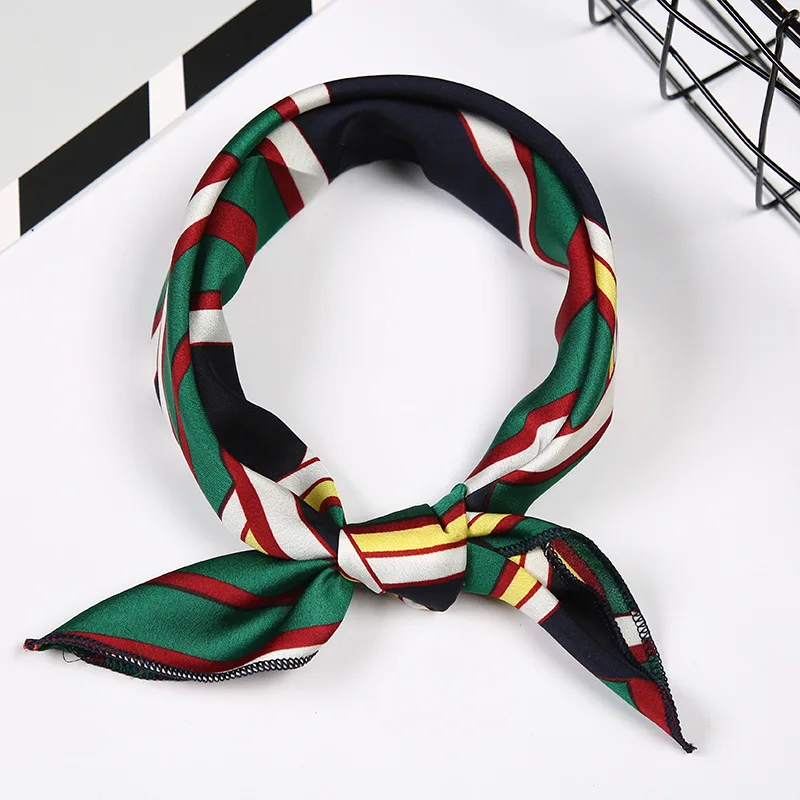 Горячая Распродажа маленький квадратный атласный шарф Африканский шелковый шарф Foulard Femme элегантный женский платок аксессуары для бандан - Цвет: 22