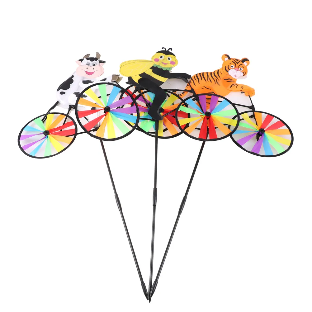 1 шт. 3D милое животное на велосипеде ветряная мельница ветряная вертушка сад газон двор Декор Детская игрушка Стиль Цвет отправляется случайным образом