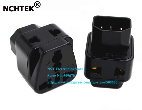 

NCHTEK 1 to 2 IEC 320 C14 Male to C13 Female Power Adapter PDU/UPS C13 Universal Female AU/US/UK/EU Plug/Free Shipping/2PCS