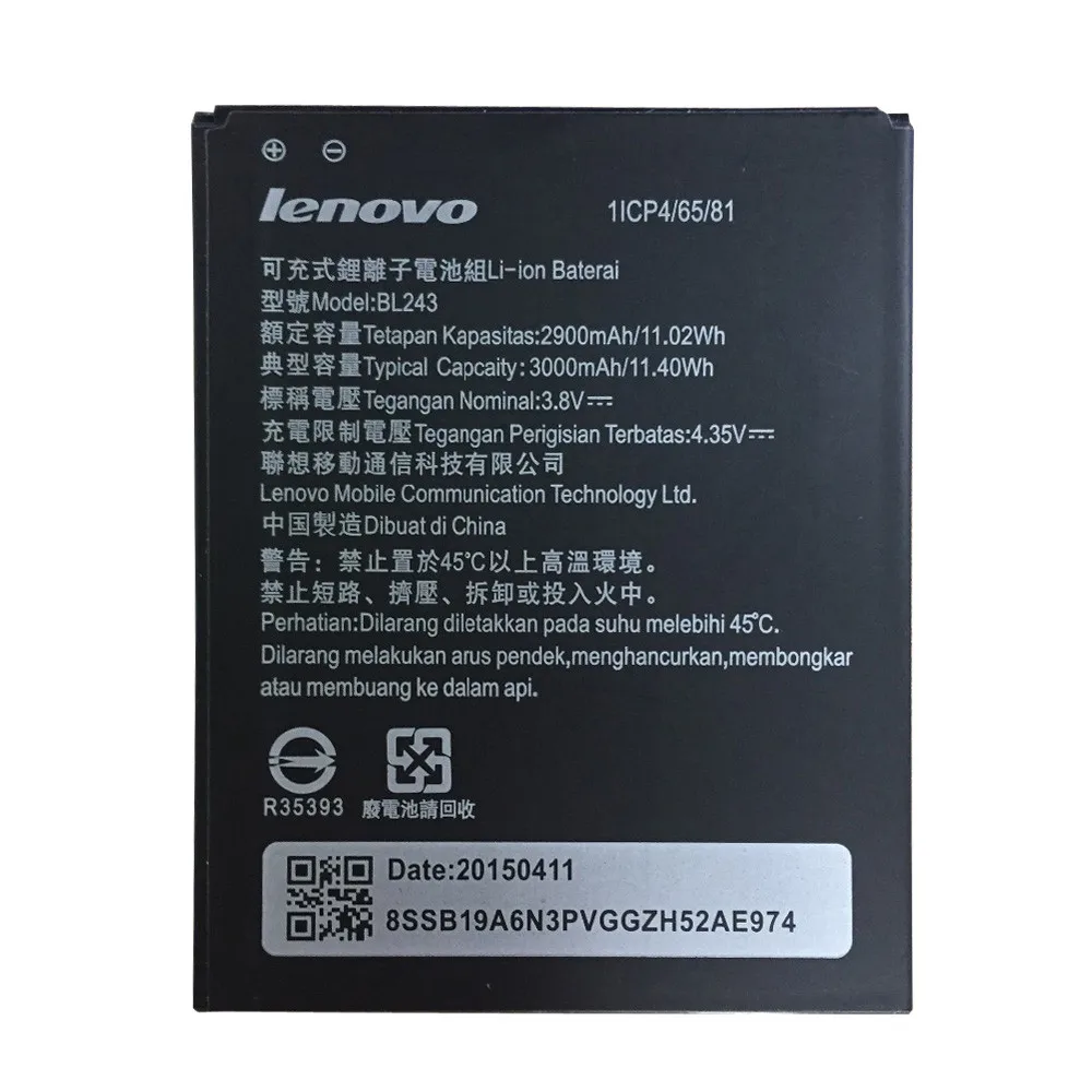 Аккумулятор для lenovo K3 Note, 2900 мА/ч, литий-ионный аккумулятор BL243, Сменный аккумулятор для смартфона lenovo K3 Note K50-T5