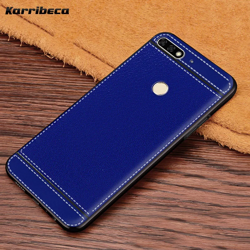 

Litchi pattern silicone case for huawei honor 7C AUM-L41 5.7" lychee leather matte soft tpu cover coque etui kryt tok husa