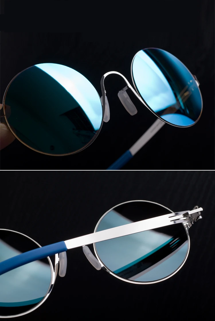Винтажные Круглые Солнцезащитные очки из нержавеющей стали без винта, женские уличные солнцезащитные очки с цветными линзами, мужские UV400 Gafas De Sol