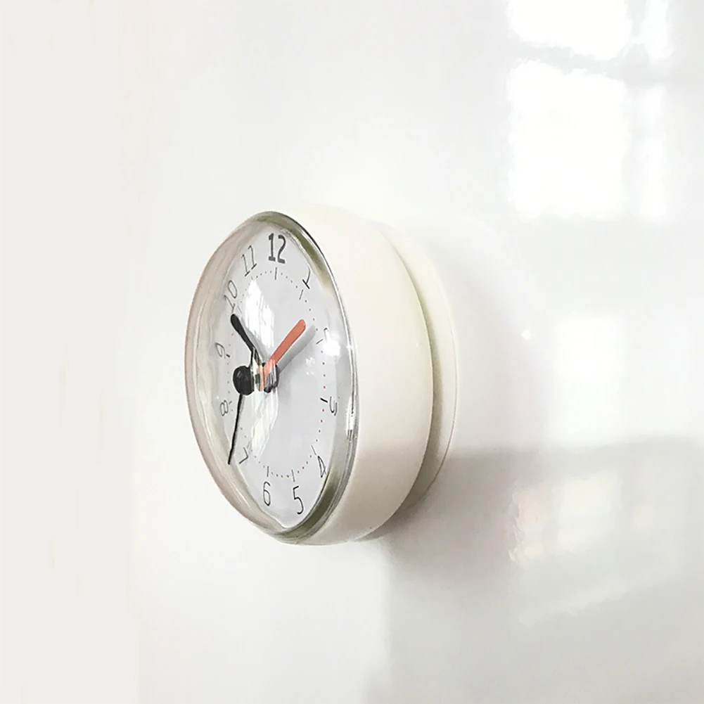 Waterproof Wall Clock Shower Suction Wall Stand Timer Bath Weather Station Home Decoration Bathroom Toilet Round Quartz Sucker 3