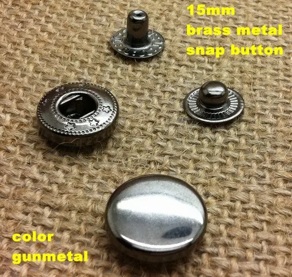 15mm shiny gunmetal snap button 100 pcs/lot, free shipping via CPAMin