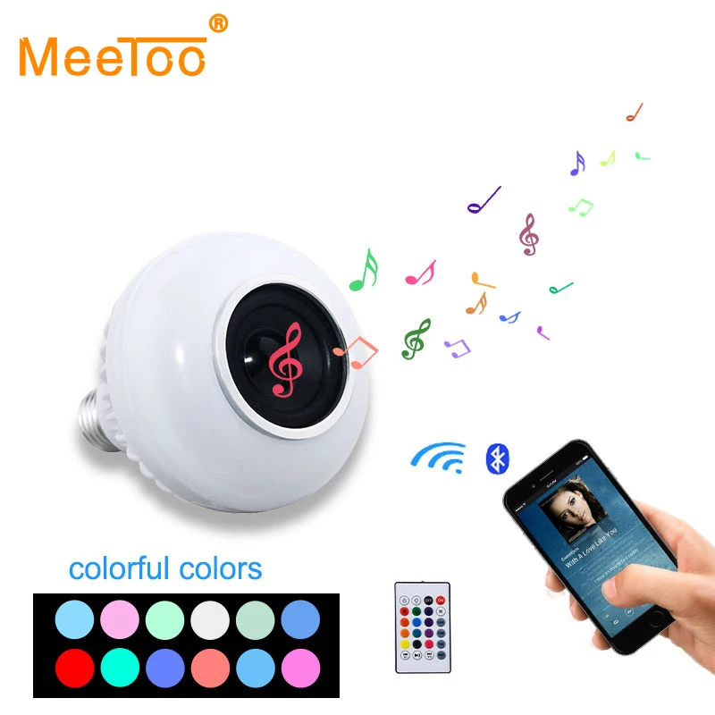 

E27 LED Stage Lighting Effect RGBW Bulb Colorful Music Playing Dimmable Soundlights Bluetooth Music Speaker Strobe Party Lights