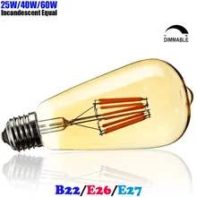ST64 LED Filament Vintage Teardrop Light Bulb Edison E27 Bombilla De Filamento LED 4W 6W 8W 220V 230V 240V Dimmable Ampoule LED