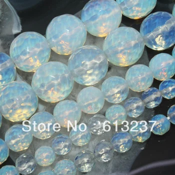 

Faceted round white opal moonstone stone 4mm 6mm 8mm 10mm 12mm 14mm charms gems wholesale loose beads jewelry 15 inch GE4010