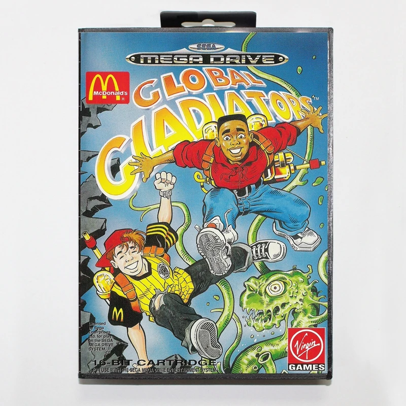 

Sega MD games card - Global Gladiators with box for Sega MegaDrive Video Game Console 16 bit MD card