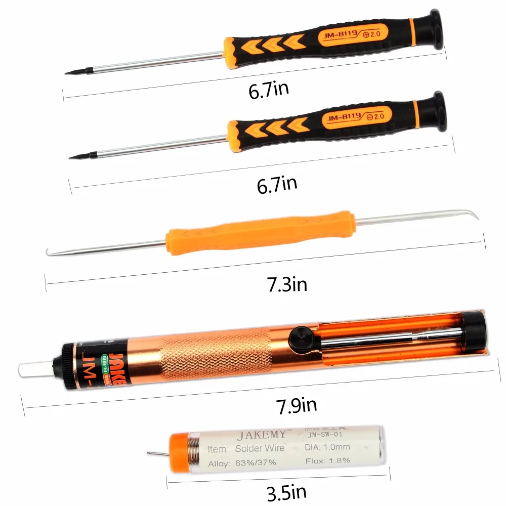 JAKEMY 23 in 1 Electric Soldering Iron Set Welding Hot Gun Repair Tools with Solder Paste Tweezers Tin Wire for Phone PC Watch JAKEMY 23 in 1 Electric Soldering Iron Set Welding Hot Gun Repair Tools with Solder Paste Tweezers Tin Wire for Phone PC Watch