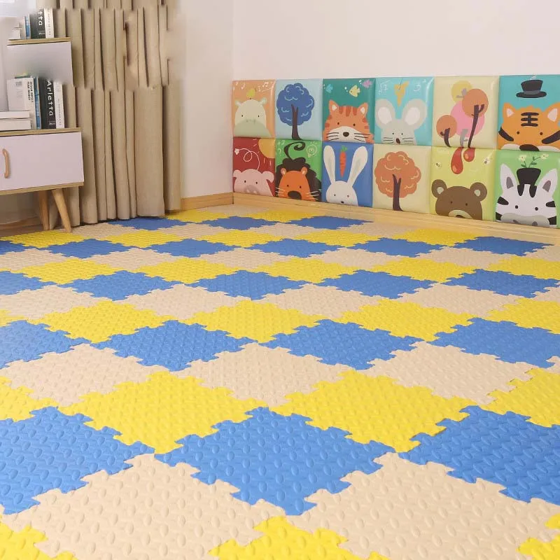 Thickened Floor Mat Leaf-pattern Multi-color Mattress Kids Carpet Foam Puzzle Living Room Bedroom Children Climbing | Дом и сад