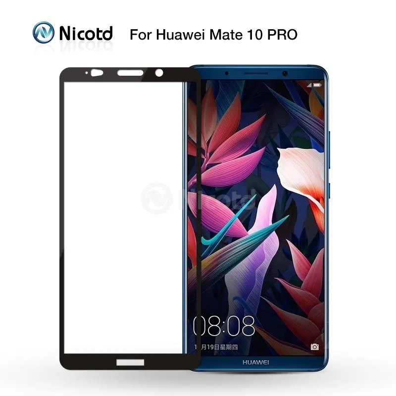 Nicotd Tempered Glass For Huawei Mate 10 Pro Mate 10 Lite Full Cover Screen Protective Film For Huawei 9 Lite Screen Protector (2)