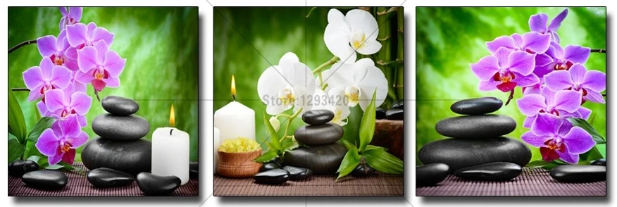 

5D Diamond Painting Orchid stone candles Cross Stitch Full Rhinestones diamond Embroidery Pattern mosaic Decor Arts and crafts