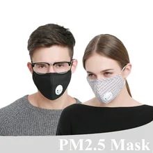 5 шт./лот PM2.5 фильтр маска респираторный клапан хлопок Толстая пыль и дымка защитная маска случайный цвет