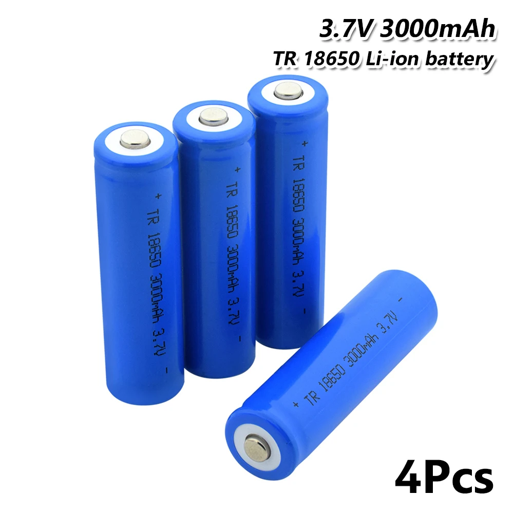 Postuman 18650 батарея 3000 мАч 3,7 в аккумуляторная батарея для питания перезаряжаемые батареи разряда для E-cigarette3.7V 3000 мАч - Цвет: 4 Pcs