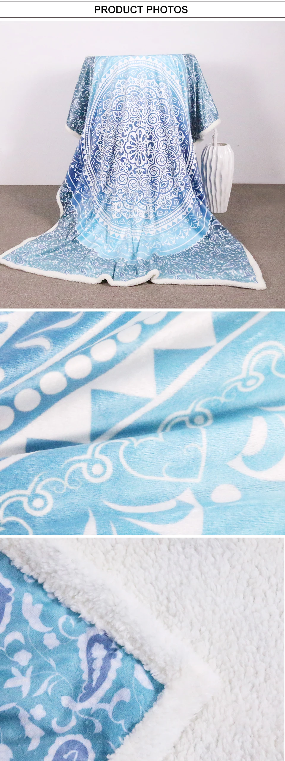Постельные принадлежности Outlet шерпа пледы одеяло Бирюзовый Пейсли Мандала дизайн шерпа Флисовое одеяло супер мягкий уютный бархат плюшевое одеяло