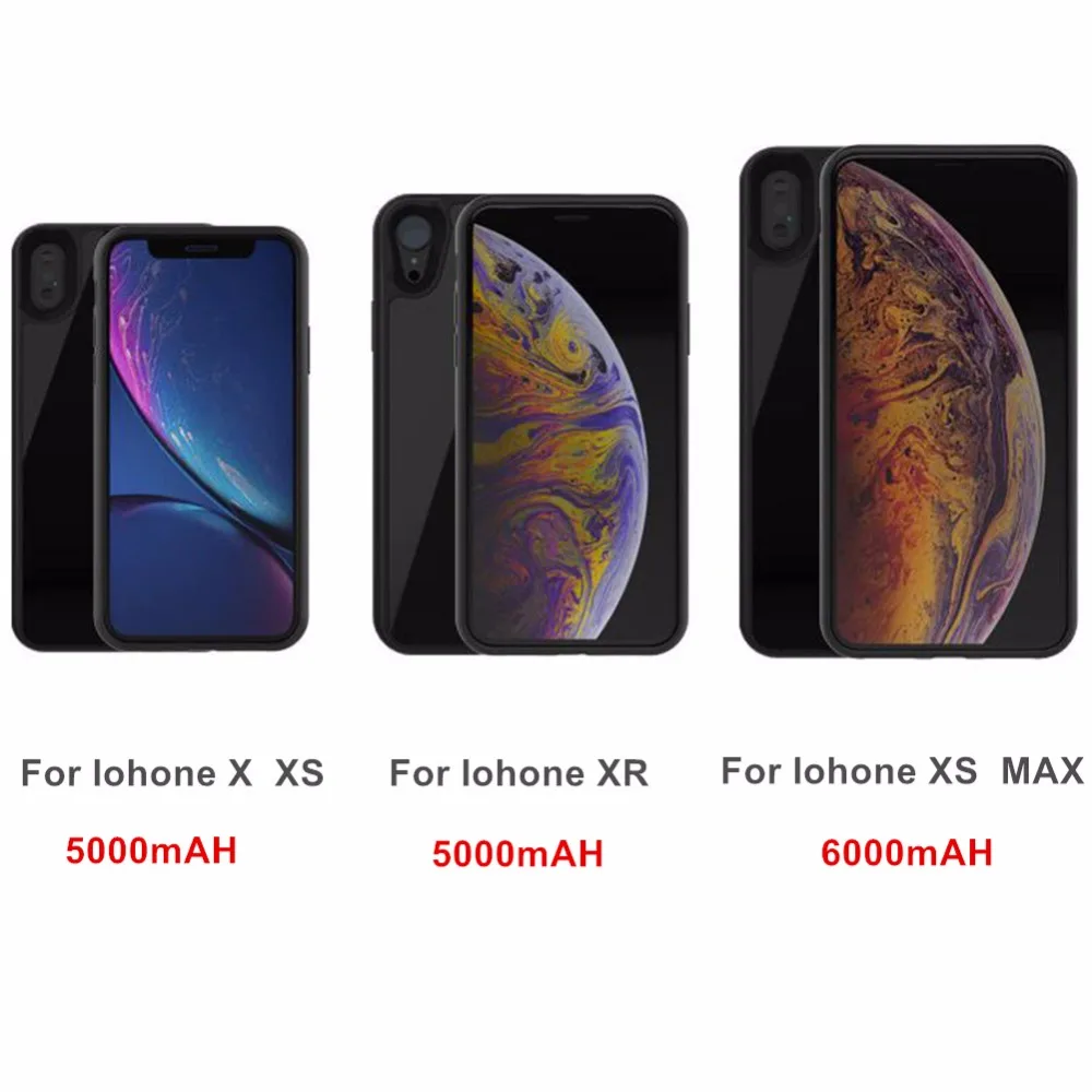 

5000mah Battery Charger Case For Iphone X XS XR XS Max Smart Wireless charging Battery Cover Power Bank