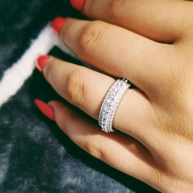  Original solid real luxury Hot 925 sterling silver Ring for Women Wedding band eternity ring party 