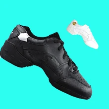 Новое поступление,, Современная/джазовая/квадратная танцевальная обувь из натуральной кожи для взрослых черная и белая конкурентоспособная обувь для аэробики 34-43