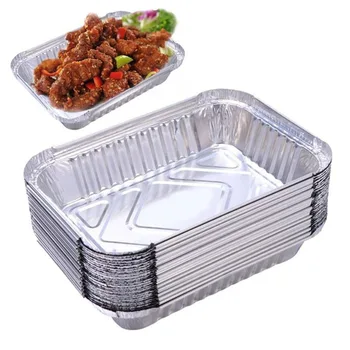 

30 Pcs oven tray Disposable BBQ Aluminum Foil Grease Drip Pans Grill Catch Tray with Lid drop shipping