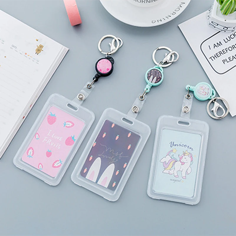 Creative Cartoon Retractable Badge Holder Cute Nurse Doctor Exhibition Pull Key ID Name Card Badge Reel School Office Supplies