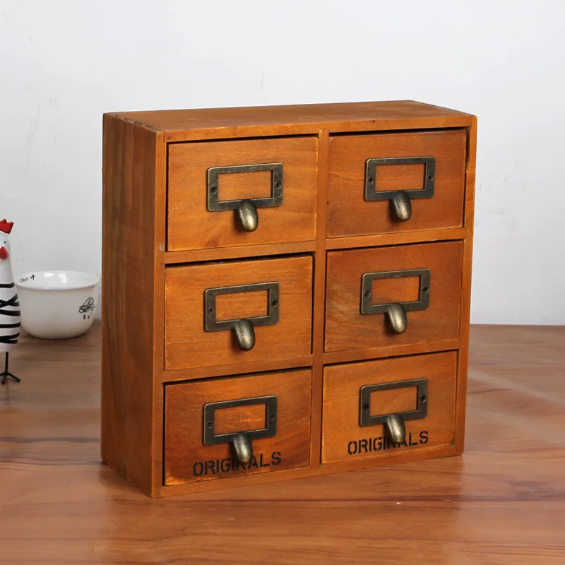 Wooden Storage Box Desk Organizer Multi Functional Wooden Storage Box Desk Organizer Multi Functional Cabinet With Small Six Drawers Hot In Holders Racks From Home Garden On