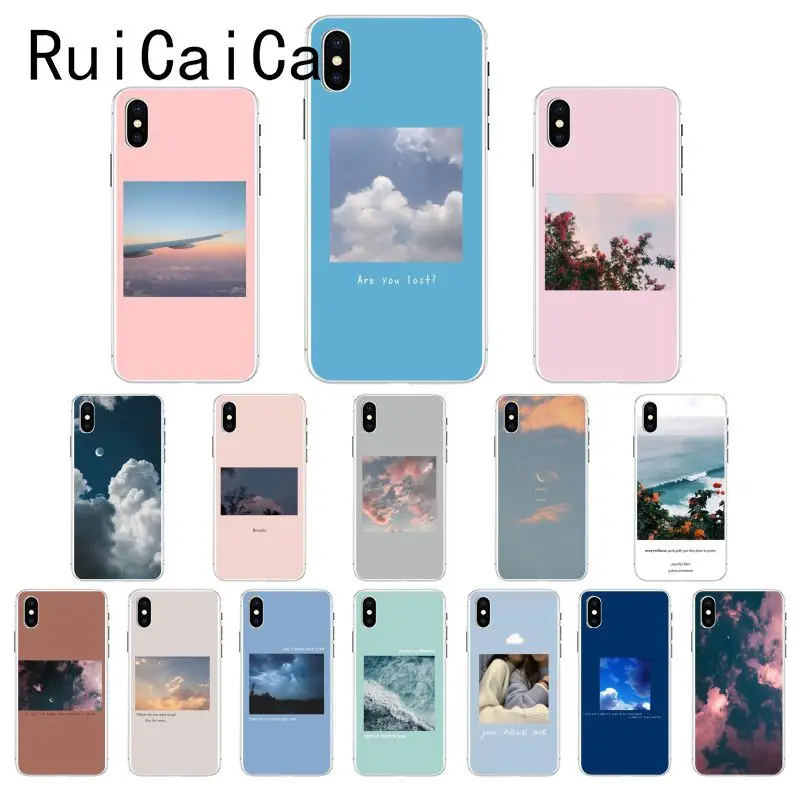 Ruicaica небесно белые облака морская Луна красивый модный цветочный чехол для