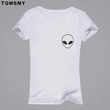 Alien T Shirt women print tshirt cute camisetas for women top tee shirt femme funny White Top Tees Hipster shirt for lady