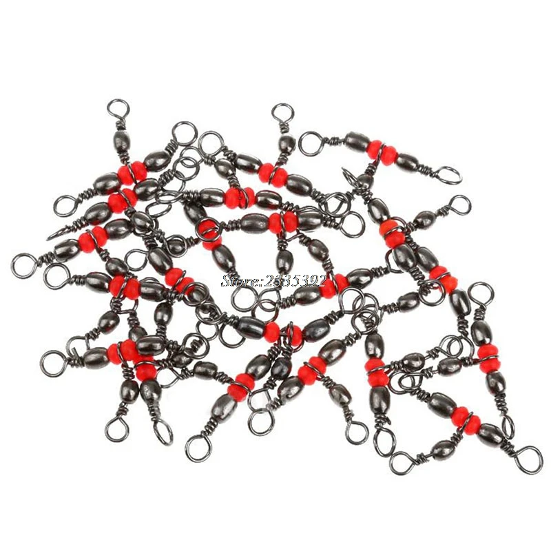 20Pcs T Shape Fishing Accessories 3 Way Swivel Bearing Connector Solid Ring