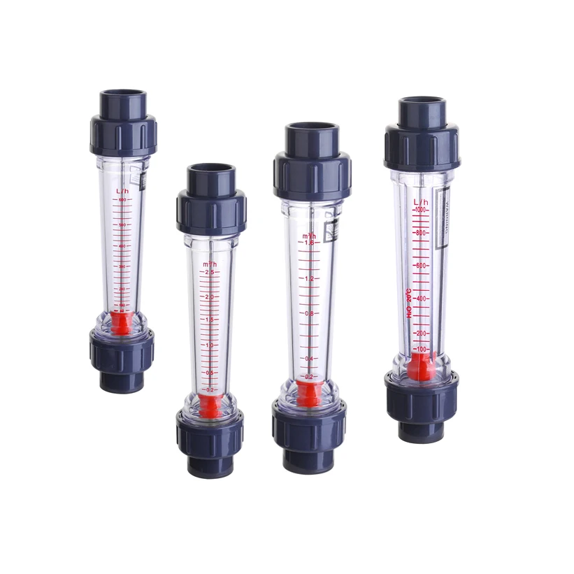 Plastic Liquid Flowmeter Water Flow Meter Piping Type 32mm Socket Rotameter LZS 25 160 1600LPH