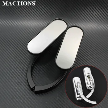 

Mini Oval Mirrors Black/Chrome For Harley Cruiser Chopper 8mm&10mm For Motorcycle Cruiser Chopper Bobber 8MM 10MM