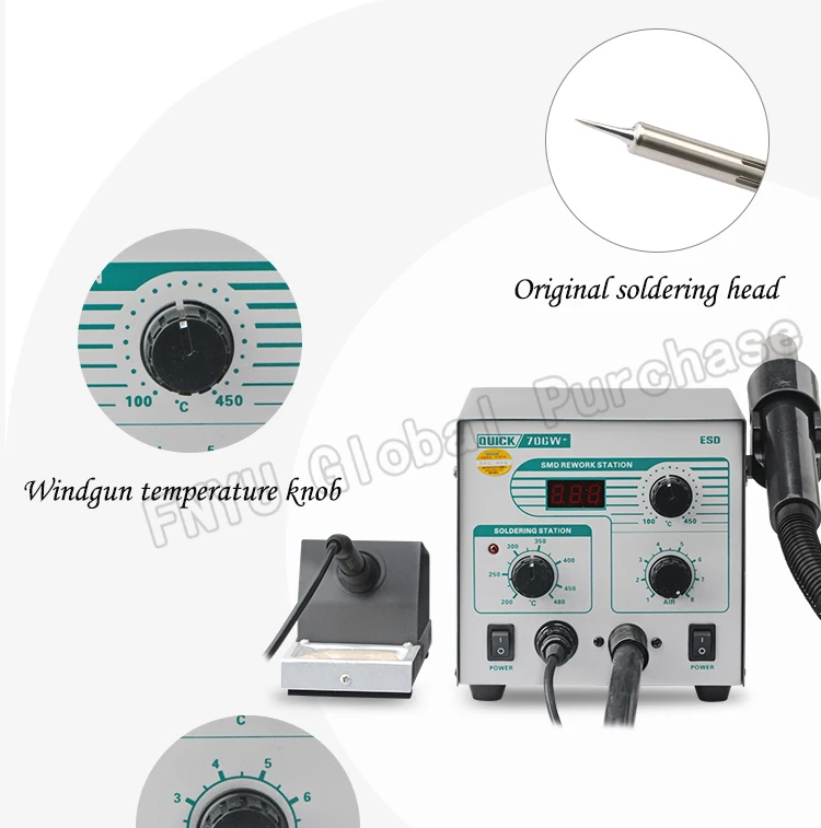 gas welding machine Quick 706W+ Digital Display Anti-static and Constant Temperature Lead-free Soldering Iron Dismantling and Welding Platform lincoln electric ac 225 arc welder