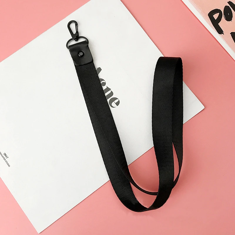 Высокое качество волокно простой цвет шеи мобильный телефон ремешок для спортивных ключей ID карты простой ремешок держатель для телефона черный белый розовый