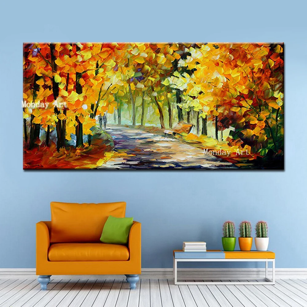 Hand-Painted-Acrylic-Texture-Impression-Landscape-Palette-Knife-Painting-on-Canvas-Paris-Street-Picture-Wall-Art (4)