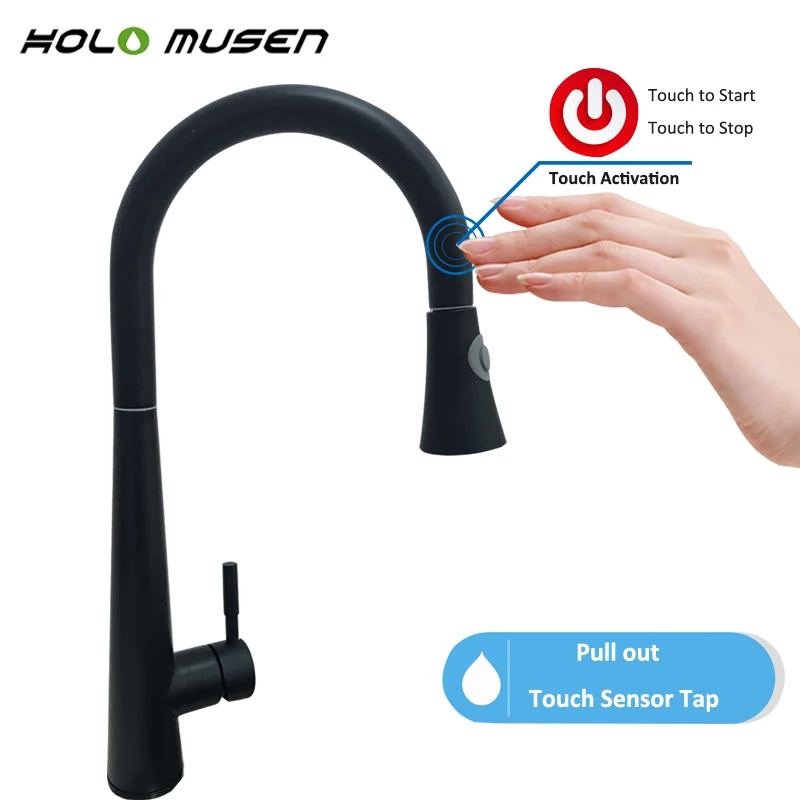 Black Touch Kitchen Faucet  (1)