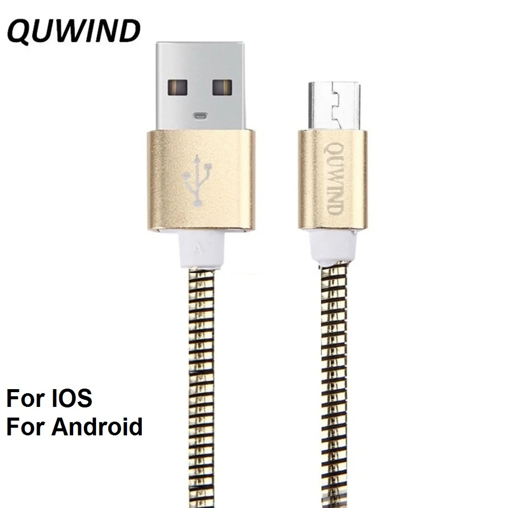 

High Quality Metal Soft Hose Micro Usb 8Pin Data Cable Charger For HuaWei Samsung Android iPhone X 8 7 6 6Plus 5S iPad Air Mini