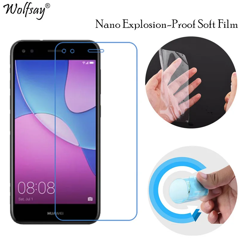 

2PCS Full Soft Screen Protector Huawei P9 Lite Mini Glass Film Scratch-Resistant TPU Film For Huawei Y6 Pro 2017 Film Not Glass