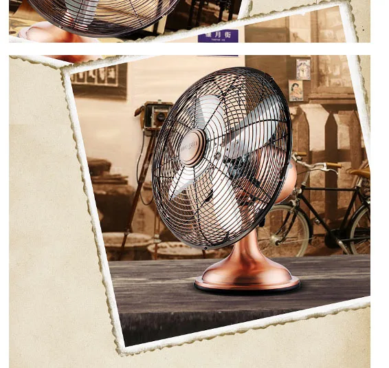 Retro Fan 12 Inch Bench Type Pure Copper Motor Antique 4 Retro Fan 12 Inch Bench Type Pure Copper Motor Antique 4 Piece 3 Files Shake Head Around
