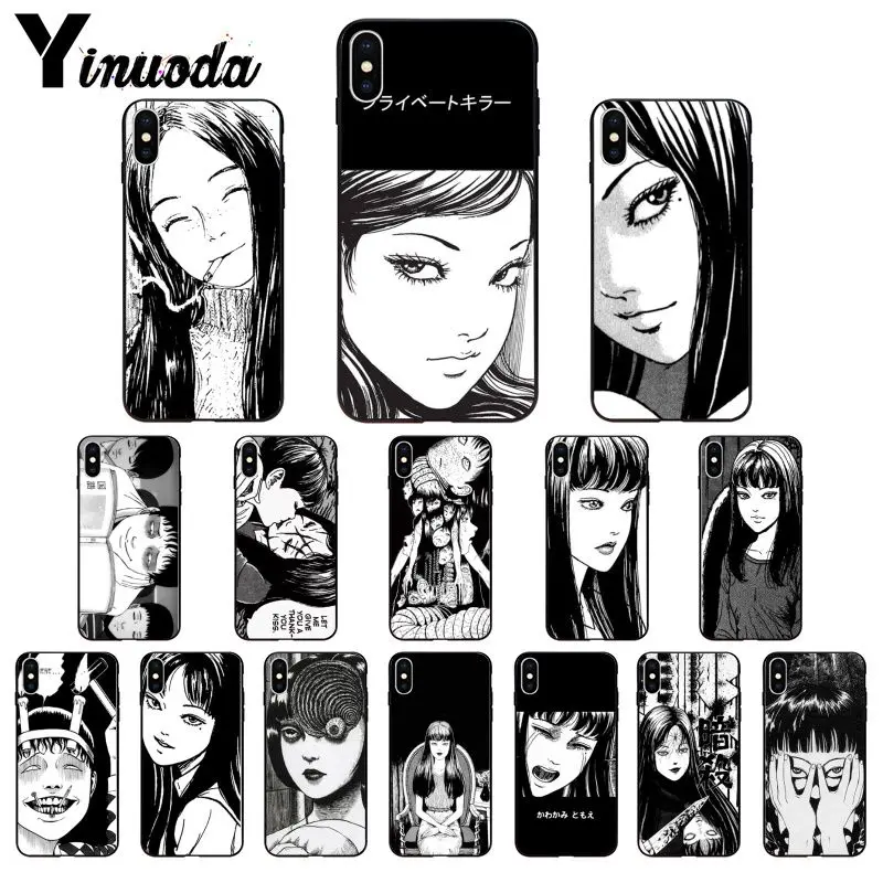 11pro MAX kawaki Tomie черный мягкий силиконовый чехол для телефона из ТПУ Apple iPhone 8 7 6 6S Plus X