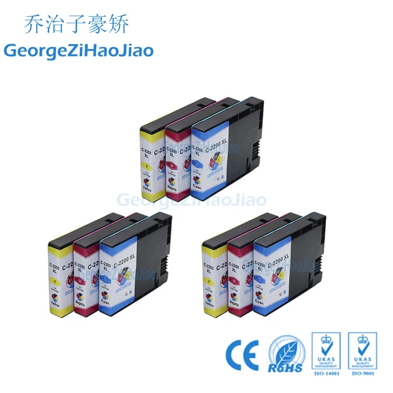 

2200XL 9PCS CMY Compatible PGI-2200 PGI2200 2200XL Ink Cartridge for Canon MAXIFY MB5020 MB5320 inkjet Printer