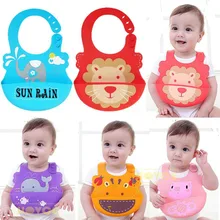 Baby bibs Waterproof silicone feeding Infant saliva towel newborn cartoon aprons Baby Food-grade silicone Bibs