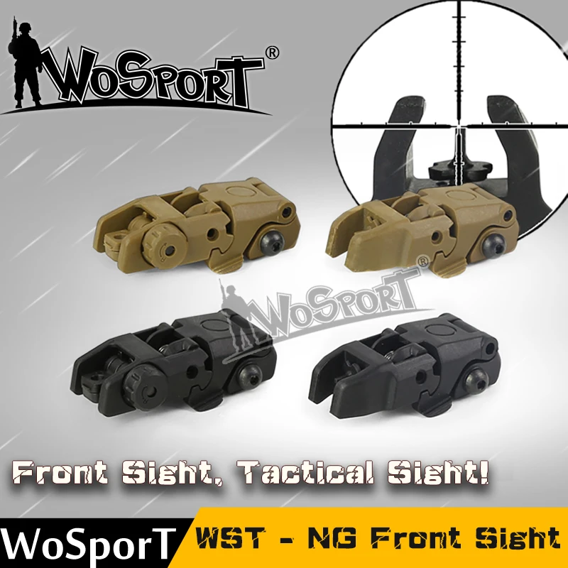 

Hunting Tactical Airsoft NG Front Sight Rifle Front and Rear Back up for 20mm Weaver Rail Mounts ABS Paintball Accessory