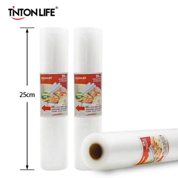 TINTON LIFE 25CMx500CM ROLLS VACUUM HEAT SEALER FOOD SAVER BAGS Food Storage Bags Saran Wrap