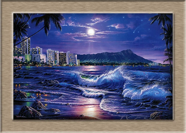 Christian Riese Lassen Waikiki Romance HD Print Oil Painting Wall Art Picture For Living Christian Riese Lassen Waikiki Romance HD Print Oil Painting Wall Art Picture For Living