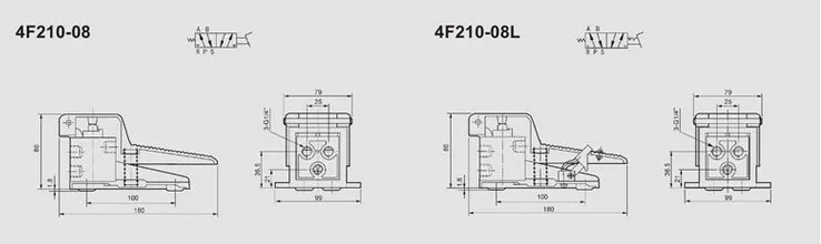 4F210-08LG пневматический ножной переключатель/Блокировка педального переключателя/клапан/штампованный на клапане два пятиходовой щит 1/" NPT