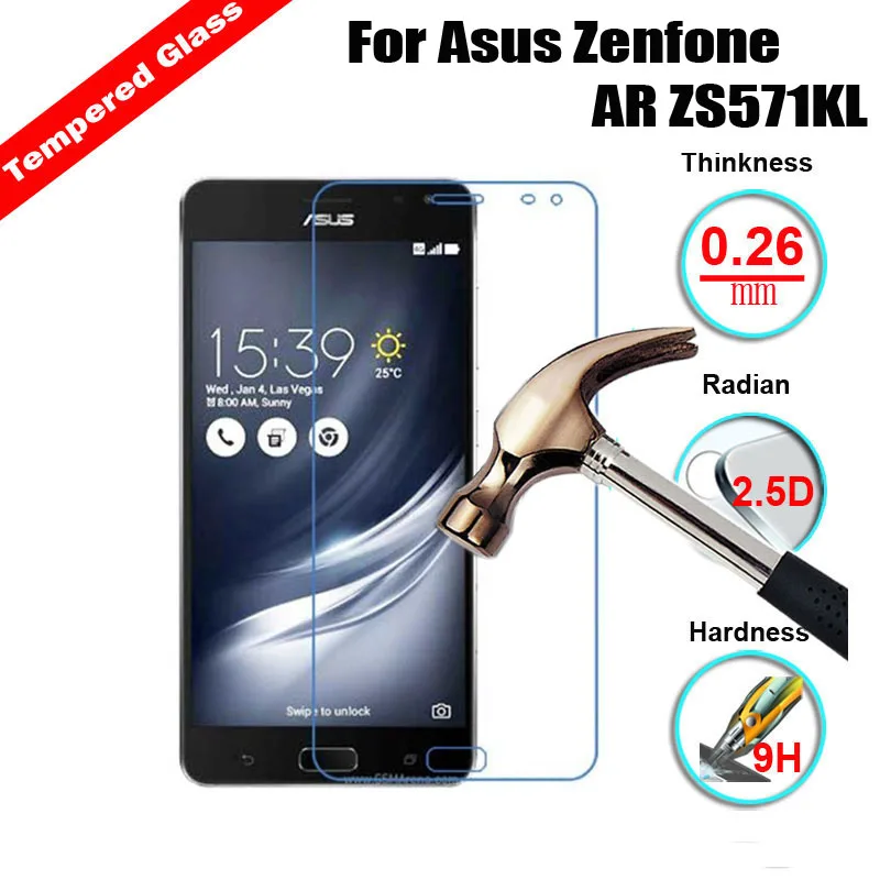 XSKEMP 2 шт./лот 2.5D Arc Edge 9H защита для экрана из закаленного стекла Asus Zenfone AR ZS571KL