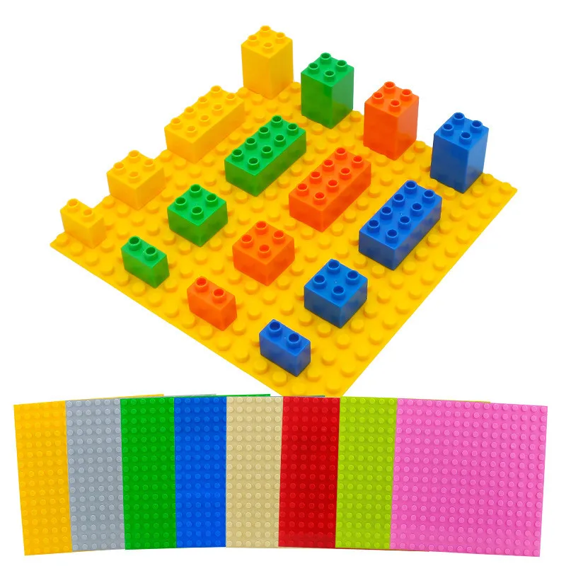 

Large Particle Diy Building Block Base Plate Bulk Plastic Parts Compatible with Legoingly Duploed Toys for Children Baby Gifts